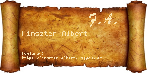 Finszter Albert névjegykártya
